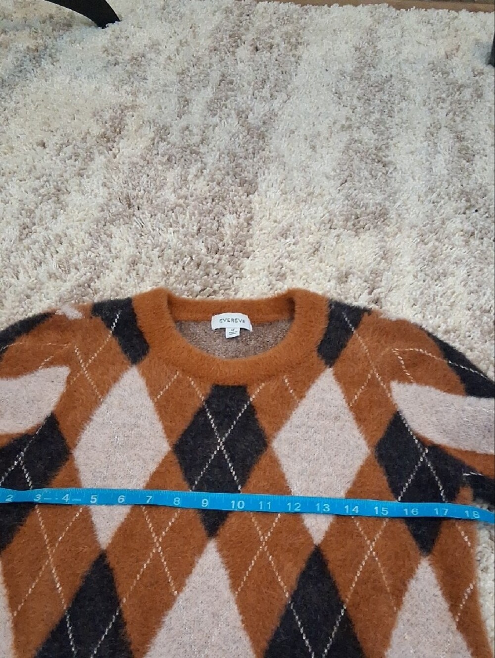Evereve Frankie Crewneck Pullover Argyle Sweater - Picture 9 of 11